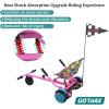 imageGotrax Hoverboard Kart Seat Attachment Accessory for 65quot 8quot 85quot 10quot Self Balancing Scooter Adjustable Frame Length and Handlebar Control Buggy Attachment Hover Board Go Kart Accessory Kids AdultsWith Rear Shock Absorption Pink