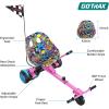 imageGotrax Hoverboard Kart Seat Attachment Accessory for 65quot 8quot 85quot 10quot Self Balancing Scooter Adjustable Frame Length and Handlebar Control Buggy Attachment Hover Board Go Kart Accessory Kids AdultsWith Rear Shock Absorption Pink