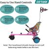 imageGotrax Hoverboard Kart Seat Attachment Accessory for 65quot 8quot 85quot 10quot Self Balancing Scooter Adjustable Frame Length and Handlebar Control Buggy Attachment Hover Board Go Kart Accessory Kids AdultsWith Rear Shock Absorption Pink