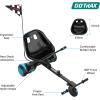 imageGotrax Hoverboard Kart Seat Attachment Accessory for 65quot 8quot 85quot 10quot Self Balancing Scooter Adjustable Frame Length and Handlebar Control Buggy Attachment Hover Board Go Kart Accessory Kids AdultsWith Rear Shock Absorption Black