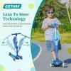 imageGotrax KS3 Kids Kick Scooter LED Lighted Wheels Adjustable Height Handlebars and Removable Seat LeantoSteer ampamp Widen AntiSlip Deck 3 Wheel Scooter for Kids Ages 28 and up to 100 LbsBlue with Seat