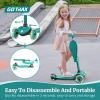 imageGotrax KS3 Kids Kick Scooter LED Lighted Wheels Adjustable Height Handlebars and Removable Seat LeantoSteer ampamp Widen AntiSlip Deck 3 Wheel Scooter for Kids Ages 28 and up to 100 LbsGreen with Seat