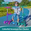 imageGotrax KS3 Kids Kick Scooter LED Lighted Wheels Adjustable Height Handlebars and Removable Seat LeantoSteer ampamp Widen AntiSlip Deck 3 Wheel Scooter for Kids Ages 28 and up to 100 LbsPurple