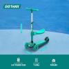 imageGotrax KS3 Kids Kick Scooter LED Lighted Wheels Adjustable Height Handlebars and Removable Seat LeantoSteer ampamp Widen AntiSlip Deck 3 Wheel Scooter for Kids Ages 28 and up to 100 LbsGreen with Seat