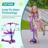 imageGotrax KS3 Kids Kick Scooter LED Lighted Wheels Adjustable Height Handlebars and Removable Seat LeantoSteer ampamp Widen AntiSlip Deck 3 Wheel Scooter for Kids Ages 28 and up to 100 LbsPurple