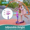imageGotrax KS3 Kids Kick Scooter LED Lighted Wheels Adjustable Height Handlebars and Removable Seat LeantoSteer ampamp Widen AntiSlip Deck 3 Wheel Scooter for Kids Ages 28 and up to 100 LbsPurple