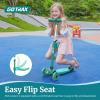 imageGotrax KS3 Kids Kick Scooter LED Lighted Wheels Adjustable Height Handlebars and Removable Seat LeantoSteer ampamp Widen AntiSlip Deck 3 Wheel Scooter for Kids Ages 28 and up to 100 LbsGreen with Seat