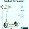 imageGotrax KS8 Kick Scooter for Kids 5 Large 8quot Wheels and Height Adjustable Handlebar Sturdy Wide Deck ampamp Rear Brake Detachable for Easy Storage 2 Wheels Scooter for Kids Teens Gift for Boy ampamp GirlGreen