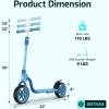 imageGotrax KS8 Kick Scooter for Kids 5 Large 8quot Wheels and Height Adjustable Handlebar Sturdy Wide Deck ampamp Rear Brake Detachable for Easy Storage 2 Wheels Scooter for Kids Teens Gift for Boy ampamp GirlBlue