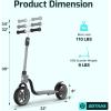 imageGotrax KS8 Kick Scooter for Kids 5 Large 8quot Wheels and Height Adjustable Handlebar Sturdy Wide Deck ampamp Rear Brake Detachable for Easy Storage 2 Wheels Scooter for Kids Teens Gift for Boy ampamp GirlBlack