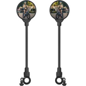 imageGotrax Bike Mirror 2 Pcs Bicycle Rear View Mirrors with 360degree Adjustable Rotation Scratch Resistant Highdefinition Wide Viewing Angle Fit for Mountain Road Bike EScooter Safe for Cycling