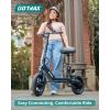 imageGotrax A5 Electric Scooter wSeat for 13 12quot Pneumatic Tire Max 155 Miles ampamp155 Mph Power by 400W Motor Dual Rear Shock Absorber ampampDual Brake Comfortable Wider Seat ampamp Carry Basket ampamp Hook White350W 95Miles Black
