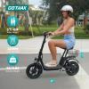 imageGotrax A5 Electric Scooter wSeat for 13 12quot Pneumatic Tire Max 155 Miles ampamp155 Mph Power by 400W Motor Dual Rear Shock Absorber ampampDual Brake Comfortable Wider Seat ampamp Carry Basket ampamp Hook White400W 155Miles White