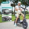 imageGotrax A5 Electric Scooter wSeat for 13 12quot Pneumatic Tire Max 155 Miles ampamp155 Mph Power by 400W Motor Dual Rear Shock Absorber ampampDual Brake Comfortable Wider Seat ampamp Carry Basket ampamp Hook White400W 155Miles White