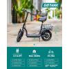 imageGotrax Adult Electric Scooter with Seat Max 1925miles Range 15520mph Power by 350W500W Motor AllTerrain Tire ampamp Wider Deck ampamp Soft Cushioning Seat with Carry Basket14 500W 25Miles Black