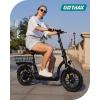 imageGotrax Adult Electric Scooter with Seat Max 1925miles Range 15520mph Power by 350W500W Motor AllTerrain Tire ampamp Wider Deck ampamp Soft Cushioning Seat with Carry Basket14 500W 25Miles Black