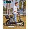 imageGotrax Adult Electric Scooter with Seat Max 1925miles Range 15520mph Power by 350W500W Motor AllTerrain Tire ampamp Wider Deck ampamp Soft Cushioning Seat with Carry Basket16 500W 25Miles White