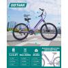 imageGotrax Dolphin 26quot Electric Bike Max Range 30MilesPedalassist1 ampamp 20Mph Power by Peak 500W 5 PedalAssist Levels ampamp Front Suspension 7SpeedampampBoost Mode City EBike for Adult StepThru Bicycle350w Purple