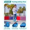 imageGotrax K03 Kick Scooter for Kids 5quot LED RGB Lighted Wheels 46 Lbs Lightweight and OneClick Detachable Design Height Adjustable Handlebars AntiSlip Deck and Max Load 110 Lbs for BoyampampGirl Age 3Blue