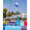 imageGotrax K03 Kick Scooter for Kids 5quot LED RGB Lighted Wheels 46 Lbs Lightweight and OneClick Detachable Design Height Adjustable Handlebars AntiSlip Deck and Max Load 110 Lbs for BoyampampGirl Age 3Blue