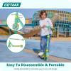 imageGotrax K03 Kick Scooter for Kids 5quot LED RGB Lighted Wheels 46 Lbs Lightweight and OneClick Detachable Design Height Adjustable Handlebars AntiSlip Deck and Max Load 110 Lbs for BoyampampGirl Age 3Green