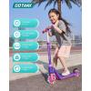 imageGotrax K03 Kick Scooter for Kids 5quot LED RGB Lighted Wheels 46 Lbs Lightweight and OneClick Detachable Design Height Adjustable Handlebars AntiSlip Deck and Max Load 110 Lbs for BoyampampGirl Age 3Purple