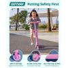 imageGotrax K03 Kick Scooter for Kids 5quot LED RGB Lighted Wheels 46 Lbs Lightweight and OneClick Detachable Design Height Adjustable Handlebars AntiSlip Deck and Max Load 110 Lbs for BoyampampGirl Age 3Purple