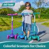 imageGotrax KS1 Kids Kick Scooter LED Lighted Wheels and 3 Adjustable Height Handlebars LeantoSteer ampamp Widen AntiSlip Deck 3 Wheel Scooter for Boys ampamp Girls Ages 28 and up to 110 LbsDarkViolet
