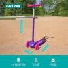 imageGotrax KS1 Kids Kick Scooter LED Lighted Wheels and 3 Adjustable Height Handlebars LeantoSteer ampamp Widen AntiSlip Deck 3 Wheel Scooter for Boys ampamp Girls Ages 28 and up to 110 LbsDarkViolet