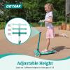 imageGotrax KS1 Kids Kick Scooter LED Lighted Wheels and 3 Adjustable Height Handlebars LeantoSteer ampamp Widen AntiSlip Deck 3 Wheel Scooter for Boys ampamp Girls Ages 28 and up to 110 LbsGreen