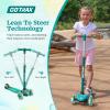 imageGotrax KS1 Kids Kick Scooter LED Lighted Wheels and 3 Adjustable Height Handlebars LeantoSteer ampamp Widen AntiSlip Deck 3 Wheel Scooter for Boys ampamp Girls Ages 28 and up to 110 LbsGreen