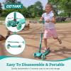 imageGotrax KS1 Kids Kick Scooter LED Lighted Wheels and 3 Adjustable Height Handlebars LeantoSteer ampamp Widen AntiSlip Deck 3 Wheel Scooter for Boys ampamp Girls Ages 28 and up to 110 LbsGreen