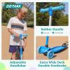 imageGotrax KS1 Kids Kick Scooter LED Lighted Wheels and 3 Adjustable Height Handlebars LeantoSteer ampamp Widen AntiSlip Deck 3 Wheel Scooter for Boys ampamp Girls Ages 28 and up to 110 LbsSky Blue