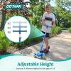 imageGotrax KS1 Kids Kick Scooter LED Lighted Wheels and 3 Adjustable Height Handlebars LeantoSteer ampamp Widen AntiSlip Deck 3 Wheel Scooter for Boys ampamp Girls Ages 28 and up to 110 LbsSky Blue