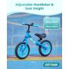 imageGotrax KS12 Balance Bike for 25 12quot Toddlers Push Bike with LED Light Adjustable Soft Seat ampamp Handlebar FlatFree Tires ampamp Easy Assembly Kids Bicycle Lightweight ampamp No Pedal Gift for Boys GirlsBlue