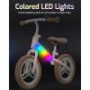 imageGotrax KS12 Balance Bike for 25 12quot Toddlers Push Bike with LED Light Adjustable Soft Seat ampamp Handlebar FlatFree Tires ampamp Easy Assembly Kids Bicycle Lightweight ampamp No Pedal Gift for Boys GirlsPink