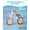 imageGotrax KS12 Balance Bike for 25 12quot Toddlers Push Bike with LED Light Adjustable Soft Seat ampamp Handlebar FlatFree Tires ampamp Easy Assembly Kids Bicycle Lightweight ampamp No Pedal Gift for Boys GirlsPink
