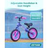 imageGotrax KS12 Balance Bike for 25 12quot Toddlers Push Bike with LED Light Adjustable Soft Seat ampamp Handlebar FlatFree Tires ampamp Easy Assembly Kids Bicycle Lightweight ampamp No Pedal Gift for Boys GirlsPurple