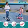 imageGotrax KS3 Pro Folding Kick Scooter for Kids One Key Removable Seat ampamp 3 Extra Wide PU LightUp Wheels and AntiSlip Deck Adjustable Height Handlebar and LeantoSteer Scooter for Children Aged 28Pink