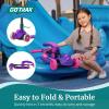 imageGotrax KS3 Pro Folding Kick Scooter for Kids One Key Removable Seat ampamp 3 Extra Wide PU LightUp Wheels and AntiSlip Deck Adjustable Height Handlebar and LeantoSteer Scooter for Children Aged 28Purple
