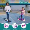 imageGotrax KS3 Pro Folding Kick Scooter for Kids One Key Removable Seat ampamp 3 Extra Wide PU LightUp Wheels and AntiSlip Deck Adjustable Height Handlebar and LeantoSteer Scooter for Children Aged 28Purple