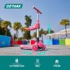 imageGotrax KS3 Pro Folding Kick Scooter for Kids One Key Removable Seat ampamp 3 Extra Wide PU LightUp Wheels and AntiSlip Deck Adjustable Height Handlebar and LeantoSteer Scooter for Children Aged 28Pink