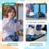 imageGotrax KS3 Pro Folding Kick Scooter for Kids One Key Removable Seat ampamp 3 Extra Wide PU LightUp Wheels and AntiSlip Deck Adjustable Height Handlebar and LeantoSteer Scooter for Children Aged 28Blue