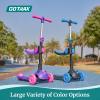 imageGotrax KS3 Pro Folding Kick Scooter for Kids One Key Removable Seat ampamp 3 Extra Wide PU LightUp Wheels and AntiSlip Deck Adjustable Height Handlebar and LeantoSteer Scooter for Children Aged 28Blue