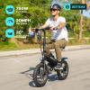 imageGotrax S3 Electric Bike 16x30 Fat Tire Electric Bicycle Adults 750W Peak Motor Max Range 25 Miles Up to 20 Mph Removable Battery Adjustable Seat Folding Electric Bike for AdultsTeens 13S3 Black 500w