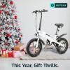 imageGotrax S3 Electric Bike 16x30 Fat Tire Electric Bicycle Adults 750W Peak Motor Max Range 25 Miles Up to 20 Mph Removable Battery Adjustable Seat Folding Electric Bike for AdultsTeens 13S3 White 500w
