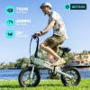 imageGotrax S3 Electric Bike 16x30 Fat Tire Electric Bicycle Adults 750W Peak Motor Max Range 25 Miles Up to 20 Mph Removable Battery Adjustable Seat Folding Electric Bike for AdultsTeens 13S3 White 500w
