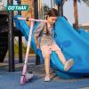 imageGotrax Scout Pro Electric Scooter for Kids Max 3 Mile Range 6 Mph Speed by 80W Motor and Thumb Throttle 5quot Solid Wheels with Flash Wheel ampamp Deck Lights Max 110 Lbs Load for Boy ampamp Girl Ages 47Blue