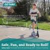 imageGotrax Scout Pro Electric Scooter for Kids Max 3 Mile Range 6 Mph Speed by 80W Motor and Thumb Throttle 5quot Solid Wheels with Flash Wheel ampamp Deck Lights Max 110 Lbs Load for Boy ampamp Girl Ages 47Black
