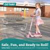 imageGotrax Scout Pro Electric Scooter for Kids Max 3 Mile Range 6 Mph Speed by 80W Motor and Thumb Throttle 5quot Solid Wheels with Flash Wheel ampamp Deck Lights Max 110 Lbs Load for Boy ampamp Girl Ages 47Purple